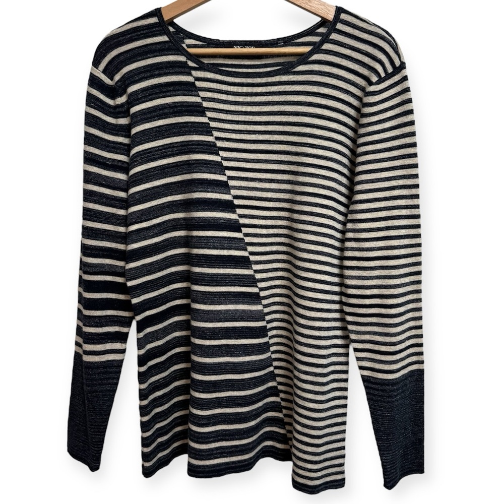 Nic + Zoe Cotton Lyocell Blend Contrasting Stripes Sweater XL